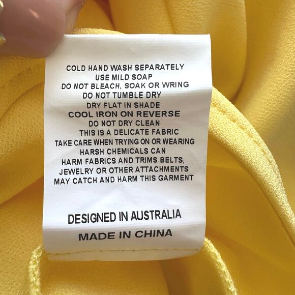 Elliatt Nola Mock Neck Long Sleeve Maxi Slit Dress in Butter Yellow - Picture 11 of 13